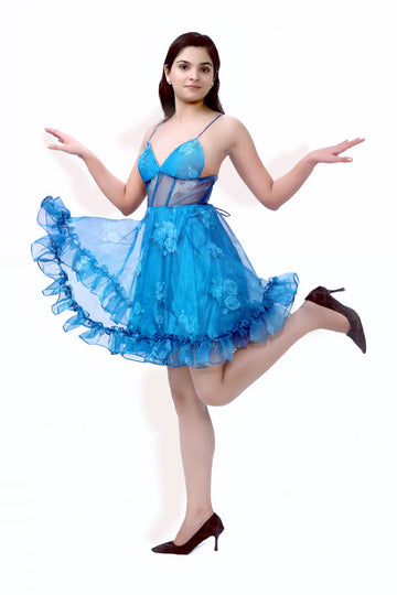 Dress, Blue Garden