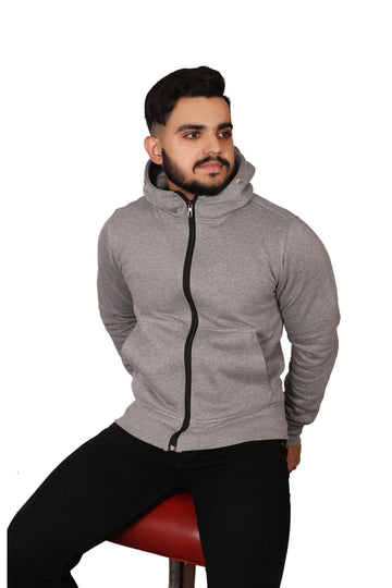 Mens Grey Colour Hoodie