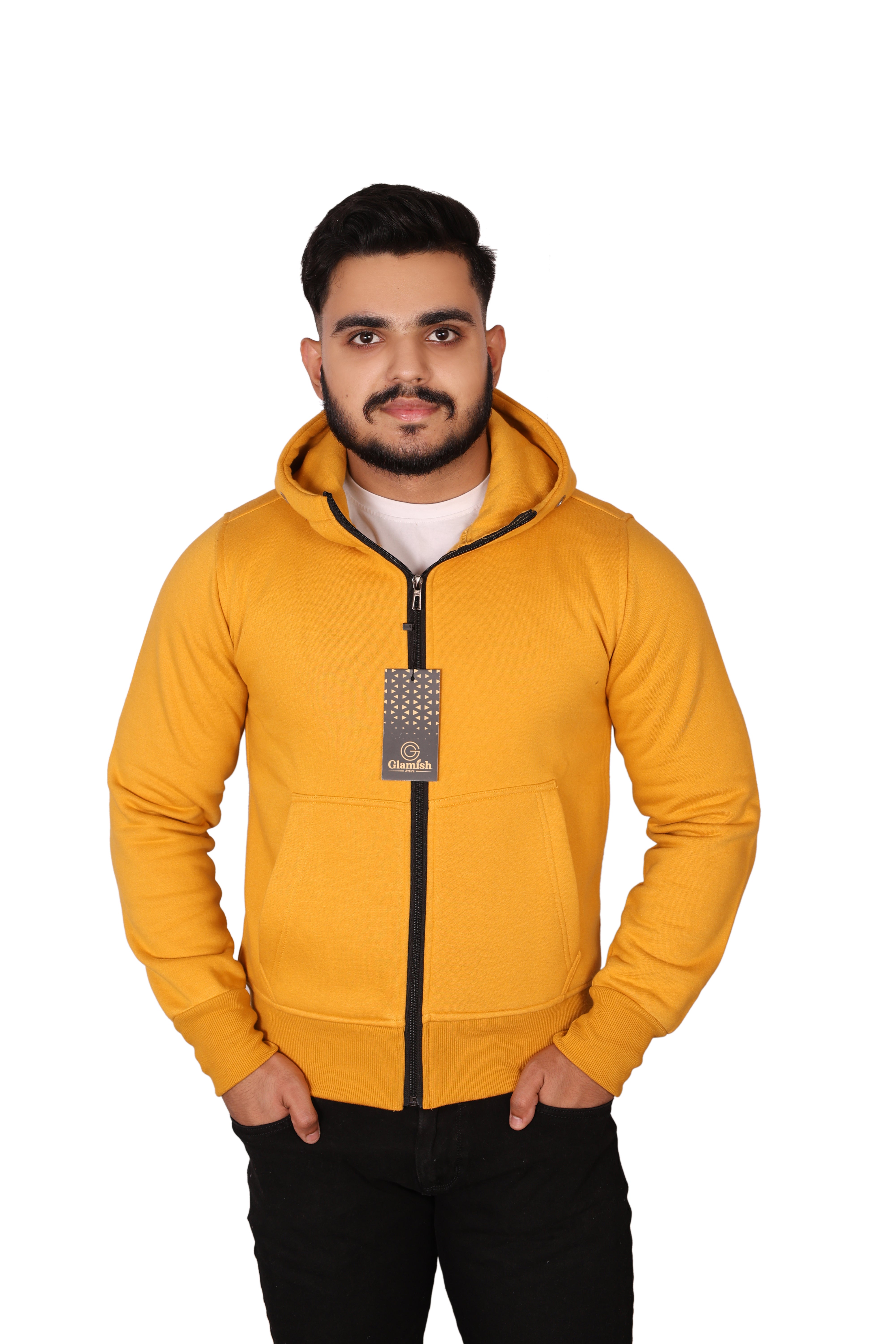 Mustard mens hoodie best sale